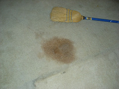 Stain in one of the bedrooms left by the painter. Click for more pictures.